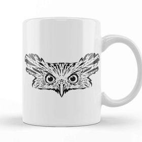 Baskı Dükkanı The Owl Baykuş Beyaz 330 ml Porselen Kupa Bardak