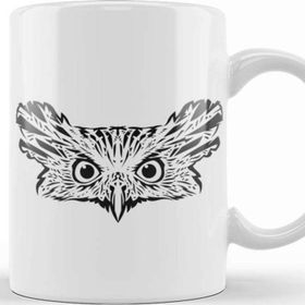 Baskı Dükkanı The Owl Baykuş Beyaz 330 ml Porselen Kupa Bardak