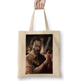Baskı Dükkanı the Walking Dead Rick Çizim Bez Çanta