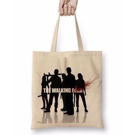 Baskı Dükkanı the Walking Dead Siyah Beyaz Bez Çanta