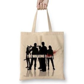 Baskı Dükkanı the Walking Dead Siyah Beyaz Bez Çanta