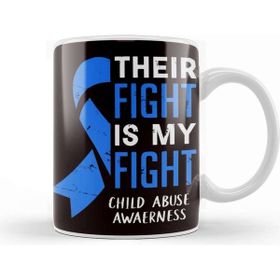 Baskı Dükkanı Their Fight My Fight Child Abuse Awareness Blue Ribbon April Kupa