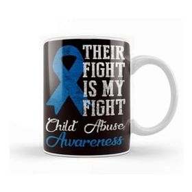 Baskı Dükkanı Their Fight My Fight Child Abuse Awareness Blue Ribbon April Kupa
