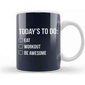 Baskı Dükkanı Things to Do Eat Workout Be Awesome Kupa