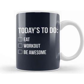 Baskı Dükkanı Things to Do Eat Workout Be Awesome Kupa