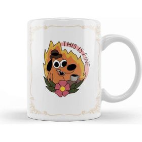 Baskı Dükkanı This Is Fine Meme Dog Kupa