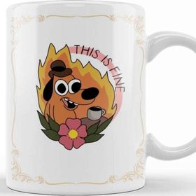 Baskı Dükkanı This Is Fine Meme Dog Kupa