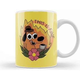 Baskı Dükkanı This Is Fine Meme This Is Fine Fine Kupa