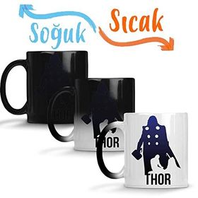 Baskı Dükkanı Thor Vingador Sihirli Porselen Kupa