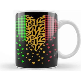Baskı Dükkanı Three Hearts Leopard Buffalo Plaid Valentine's Day Girl Kid Kupa