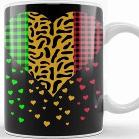 Baskı Dükkanı Three Hearts Leopard Buffalo Plaid Valentine's Day Girl Kid Kupa