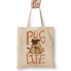 Baskı Dükkanı Thug Life Köpek Pug Life Bez Çanta