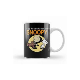 Baskı Dükkanı Tin Tin And Snoopy Porselen Beyaz Kupa Bardak
