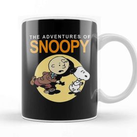 Baskı Dükkanı Tin Tin And Snoopy Porselen Beyaz Kupa Bardak