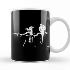 Baskı Dükkanı Tin Tin And Snowy Pulp Fiction Porselen Beyaz Kupa Bardak