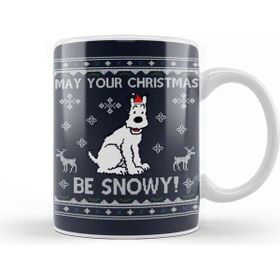 Baskı Dükkanı Tintin May Your Christmas Be Snowy Knit Kupa