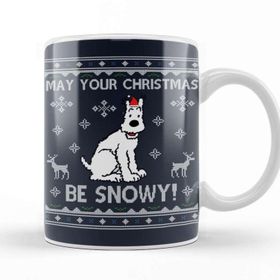 Baskı Dükkanı Tintin May Your Christmas Be Snowy Knit Kupa