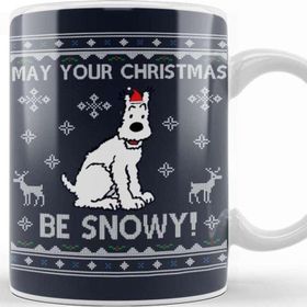 Baskı Dükkanı Tintin May Your Christmas Be Snowy Knit Kupa