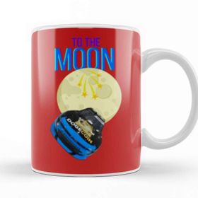 Baskı Dükkanı To The Moon Dogecar Dogecoin Crypto Logo Merch Porselen Beyaz Kupa Bardak