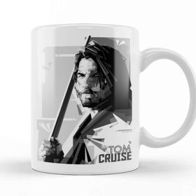 Baskı Dükkanı Tom Cruise Black And White Porselen Beyaz Kupa Bardak