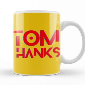 Baskı Dükkanı Tom Hanks Artwork Porselen Beyaz Kupa Bardak