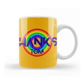 Baskı Dükkanı Tom Hanks Retro Rainbow Style Porselen Beyaz Kupa Bardak