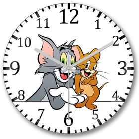 Baskı Dükkanı Tom Ve Jerry1 Bombeli Gerçek Cam Duvar Saati