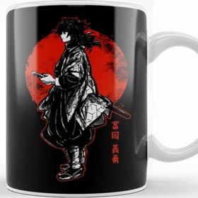 Baskı Dükkanı Tomioka Giyuu Giyu Red Moon Porselen Beyaz Kupa Bardak