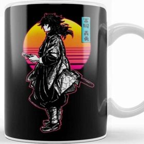 Baskı Dükkanı Tomioka Giyuu Giyu Retro Back Porselen Beyaz Kupa Bardak