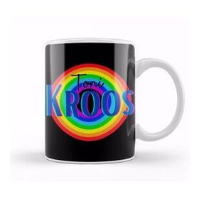 Baskı Dükkanı Toni Kroos Vintage Retro Rainbow Style Porselen Beyaz Kupa Bardak