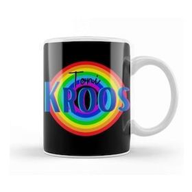 Baskı Dükkanı Toni Kroos Vintage Retro Rainbow Style Porselen Beyaz Kupa Bardak