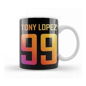Baskı Dükkanı Tony Lopez Logo Name And Birth Year Number Rainbow Porselen Beyaz Kupa Bardak
