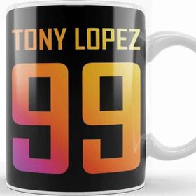 Baskı Dükkanı Tony Lopez Logo Name And Birth Year Number Rainbow Porselen Beyaz Kupa Bardak