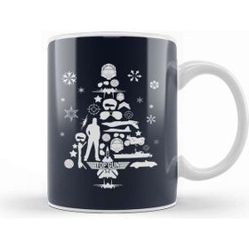 Baskı Dükkanı Top Gun Christmas Tree Silhouette Kupa