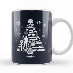 Baskı Dükkanı Top Gun Christmas Tree Silhouette Kupa
