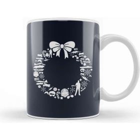 Baskı Dükkanı Top Gun Christmas Wreath Pattern Kupa