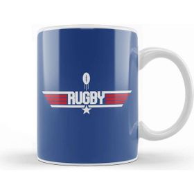 Baskı Dükkanı Top Gun Rugby Rugby Ball Logo Kupa Bardak