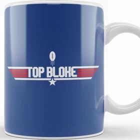 Baskı Dükkanı Top Gun Top Bloke Rugby Ball Logo Kupa Bardak