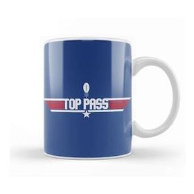 Baskı Dükkanı Top Gun Top Pass Rugby Ball Logo Kupa Bardak