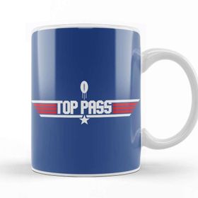 Baskı Dükkanı Top Gun Top Pass Rugby Ball Logo Kupa Bardak