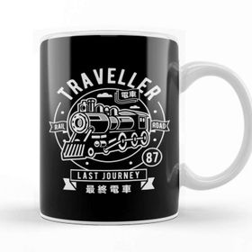 Baskı Dükkanı Traveller Rail Road Porselen Beyaz Kupa Bardak