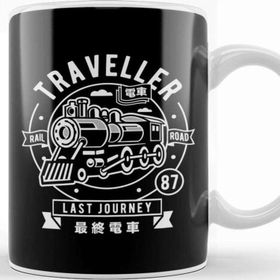 Baskı Dükkanı Traveller Rail Road Porselen Beyaz Kupa Bardak