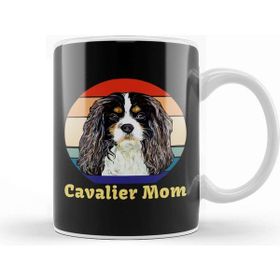 Baskı Dükkanı Tri Colored Cavalier King Charles Spaniel Mom Porselen Beyaz Kupa Bardak