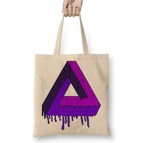 Baskı Dükkanı Triangle Psychedelic Bez Çanta