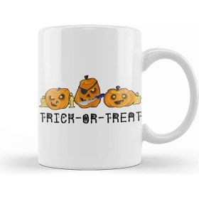 Baskı Dükkanı Trick Or Treat Porselen Beyaz Kupa Bardak