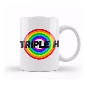 Baskı Dükkanı Triple H Vintage Retro Rainbow Style Warriors Design Wrestlers Gift Porselen Beyaz Kupa Bardak