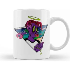 Baskı Dükkanı Trippy Ethereal Porselen Beyaz Kupa Bardak