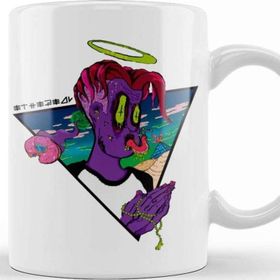 Baskı Dükkanı Trippy Ethereal Porselen Beyaz Kupa Bardak