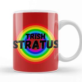 Baskı Dükkanı Trish Stratus Vintage Retro Rainbow Style Warriors Design Wrestlers Gift Porselen Beyaz Kupa Bardak