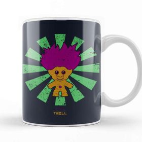 Baskı Dükkanı Troll Doll Retro Japanese Porselen Beyaz Kupa Bardak